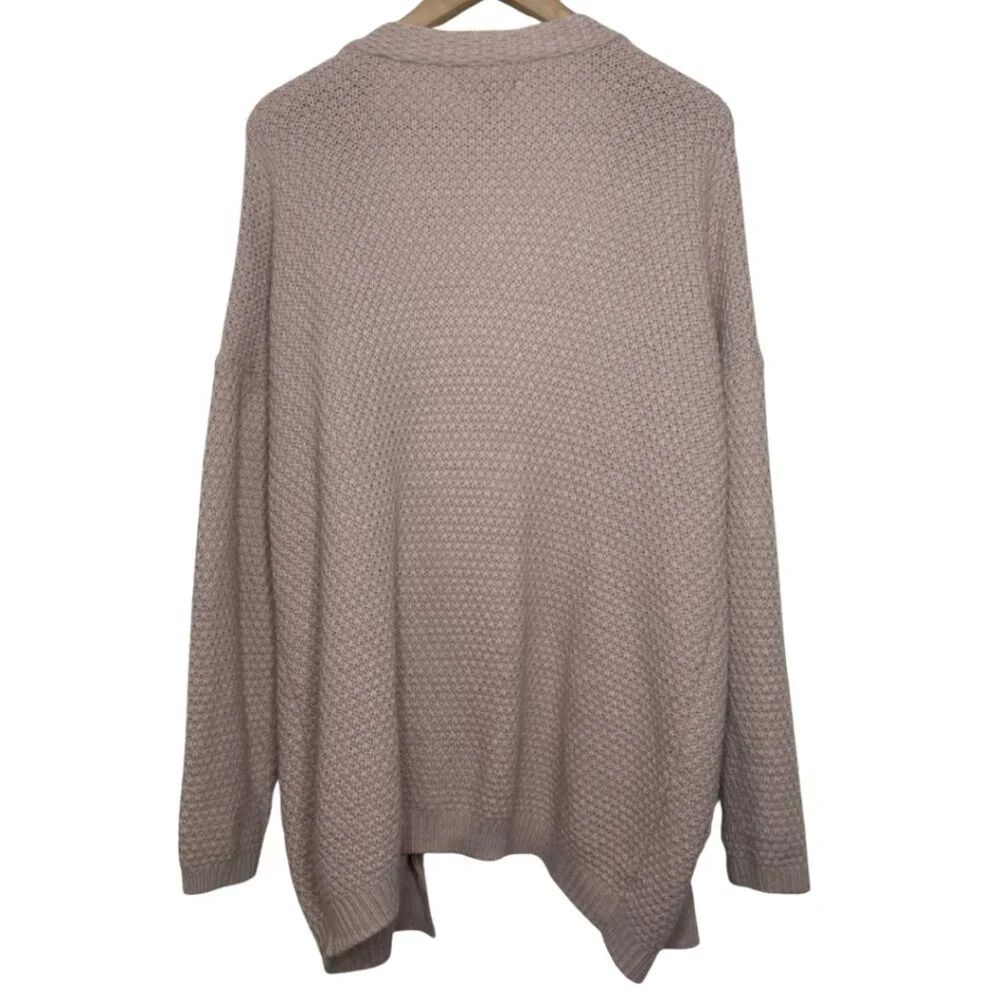 TRALEUBIE | Women's Blush Pink Open Front Knit Cardigan | Size M - Picture 7 of 13